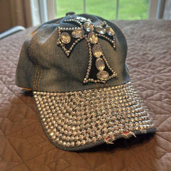 Cross rhinestone baseball hat - Picture 1 of 4